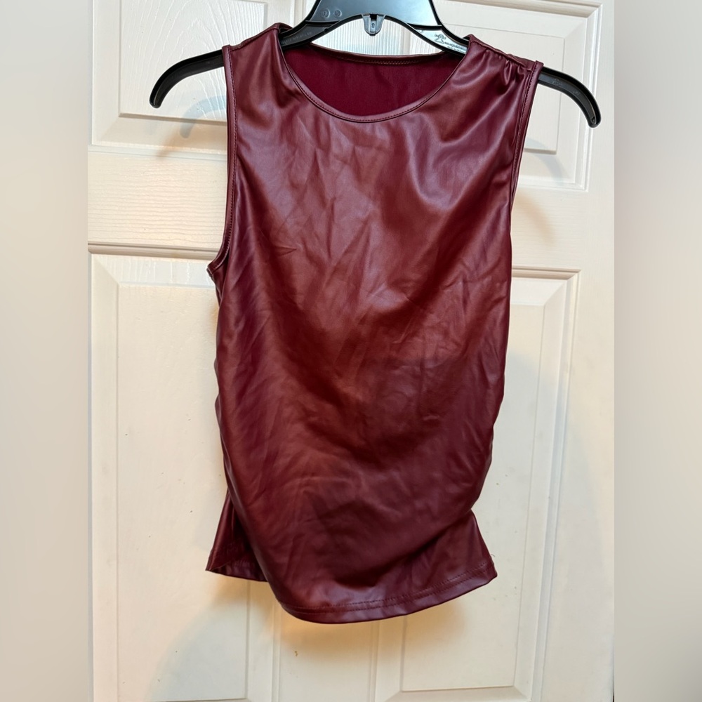 Sleeveless Burgundy Women's Top